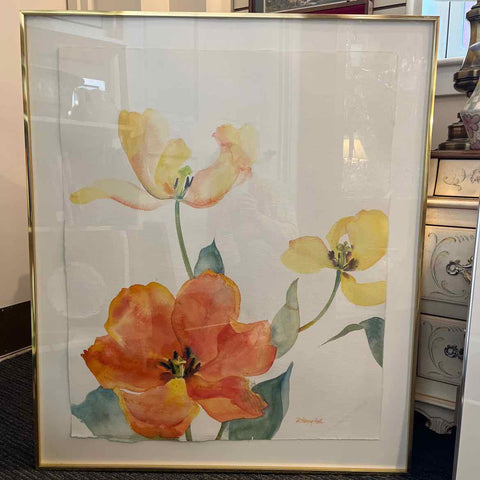 Art Work - Watercolor of Orange and Yellow Flowers