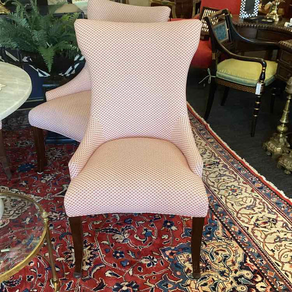 Two Salmon Upholstered Chairs