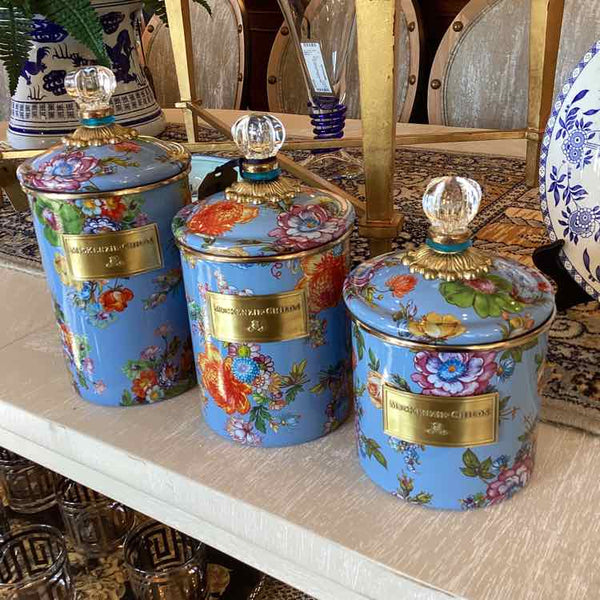 Three Mackenzie-Childs Canisters