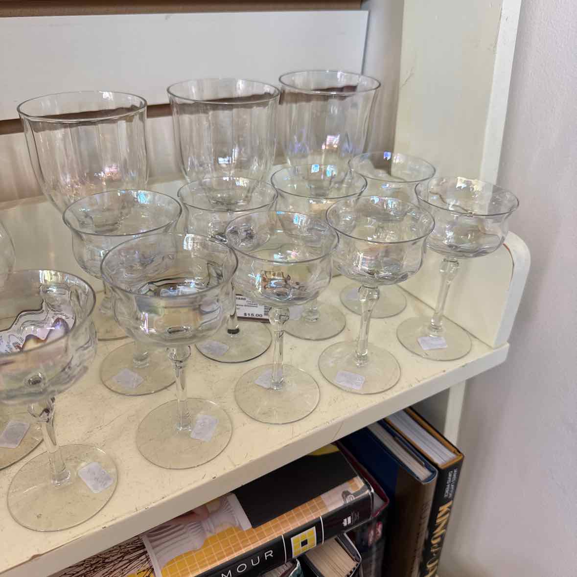 12 Iridescent Vintage Cordial Glasses