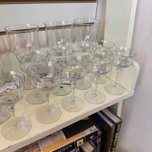 12 Iridescent Vintage Cordial Glasses