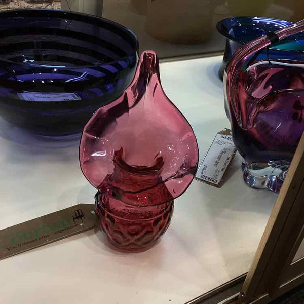 Jack In The Pulpit Cranberry Glass Vase