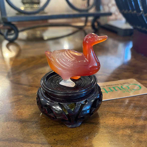 Carnelian Agate Duck w/Stand