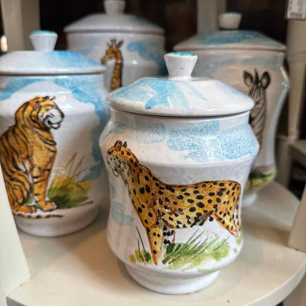 Set of 4 Ceramic Animal Canisters