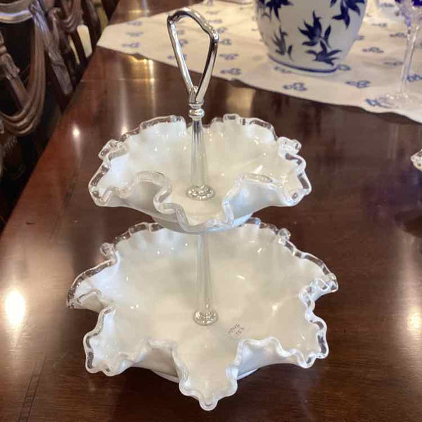 Fenton Milk Glass Tidbit Tray - 1940's