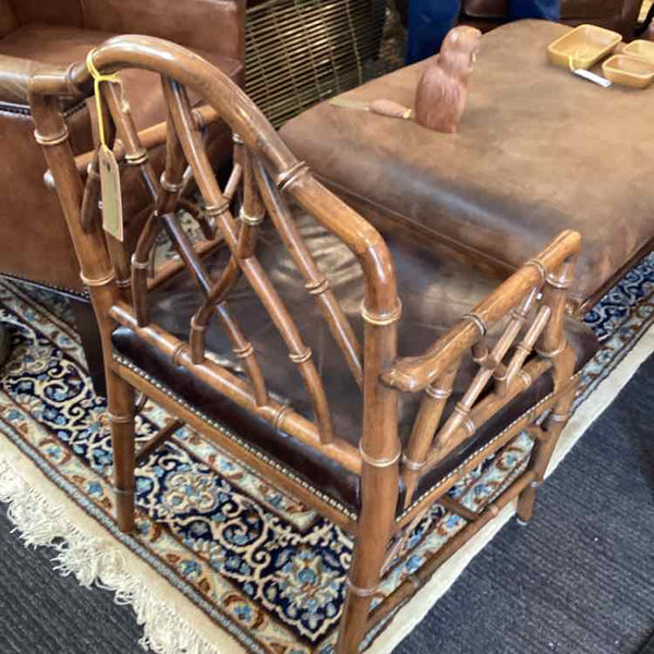 Faux Bamboo Leather Side Chair