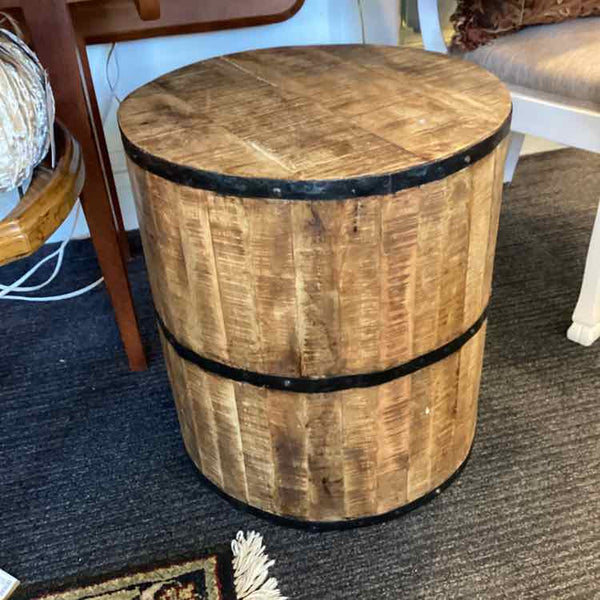 Rustic Barrel Side Table