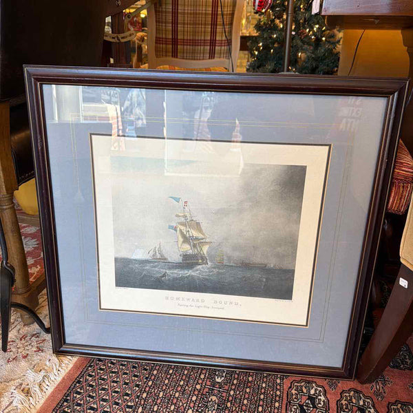 Framed Ship Engraving - "Homeward  Bound"