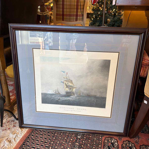Framed Ship Engraving - "Homeward  Bound"