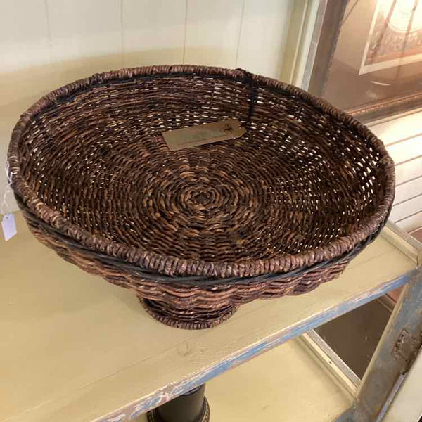 Wicker Woven Pedestal Bowl