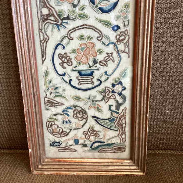 Silk Embroidered Framed Panel