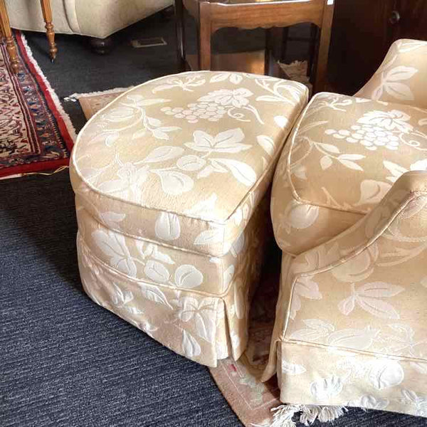 Jessica Charles Chair & Ottoman  -  Ivory
