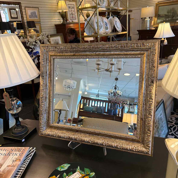 Antique Silver Beveled Mirror