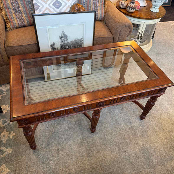Hekman Coffee Table with Glass Top