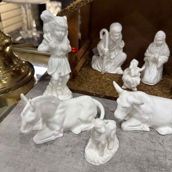 10 Pc Nativity Set - White Porcelain