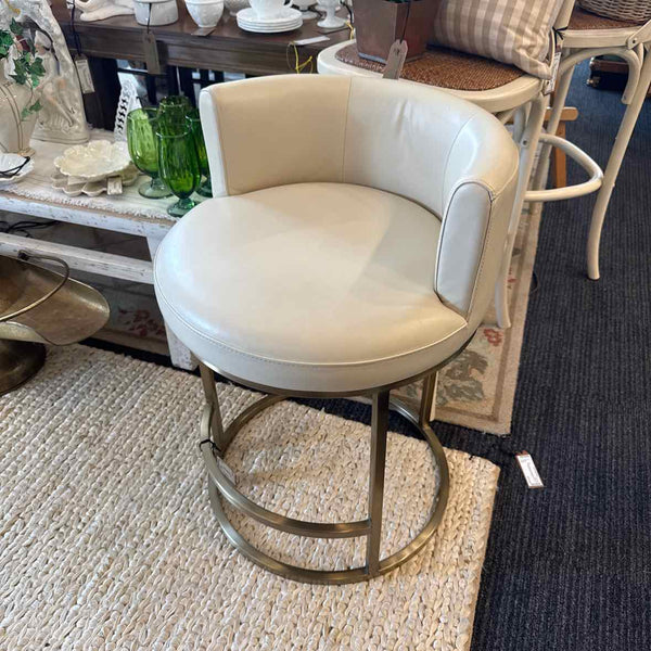 Metal Base Cream Seat Stool