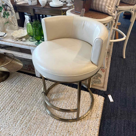 Metal Base Cream Seat Stool