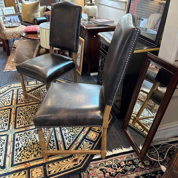Rustic Leather Side Chair