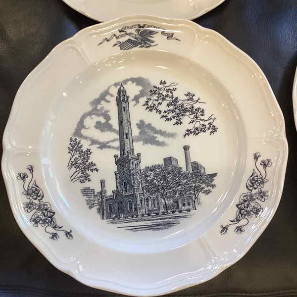 4 Wedgwood Chicago Souvenir Trasferware Plates