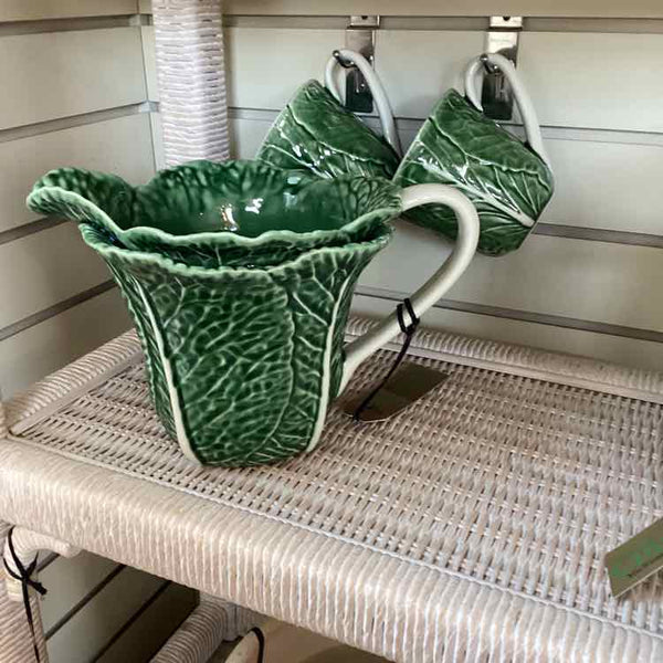 Cabbageware Pitcher And Two Mugs