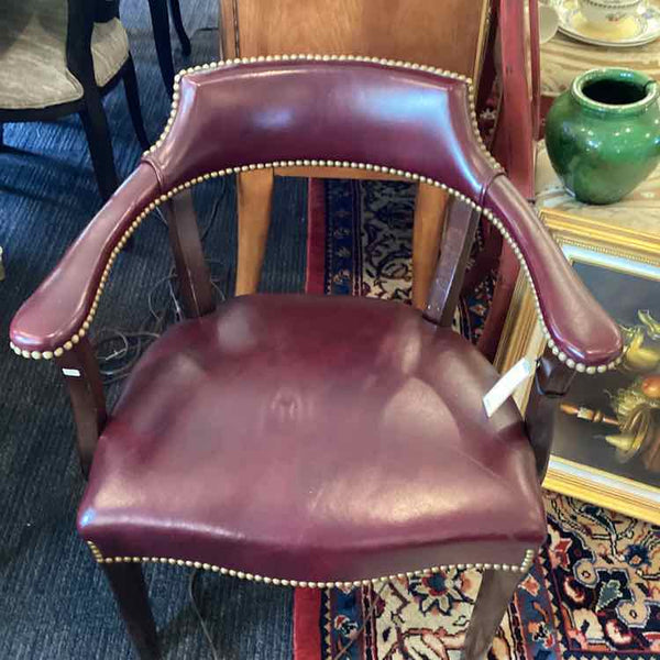 Cordovan Leather Captain's Chair