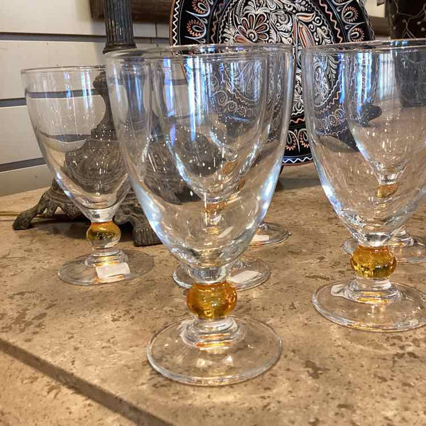 Six French Cordial Glasses