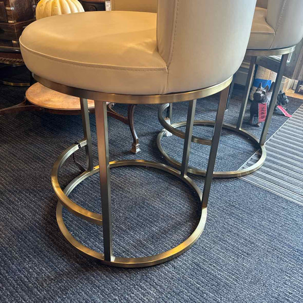 Metal Base Cream Seat Stool