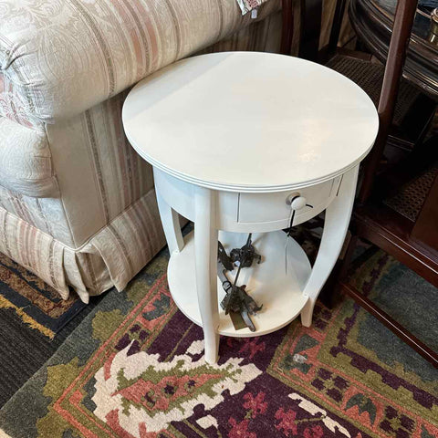 Cream Round Nightstand