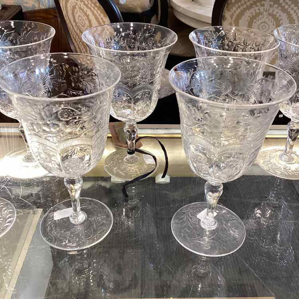 "As Is" Eight Webb Corbett Crystal Goblets