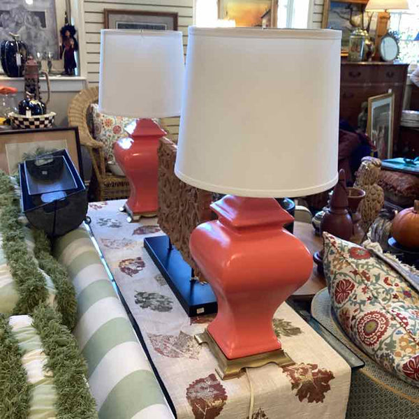 Pair Of Coral Lamps