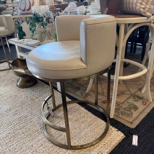 Metal Base Cream Seat Stool