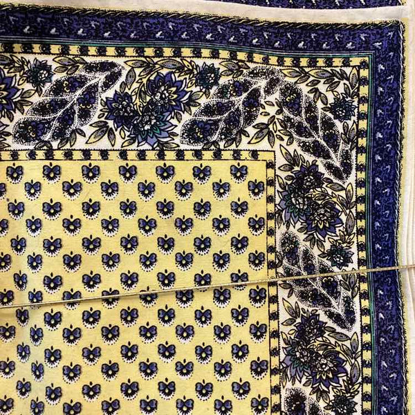Four Blue And Yellow Placemats And Napkins