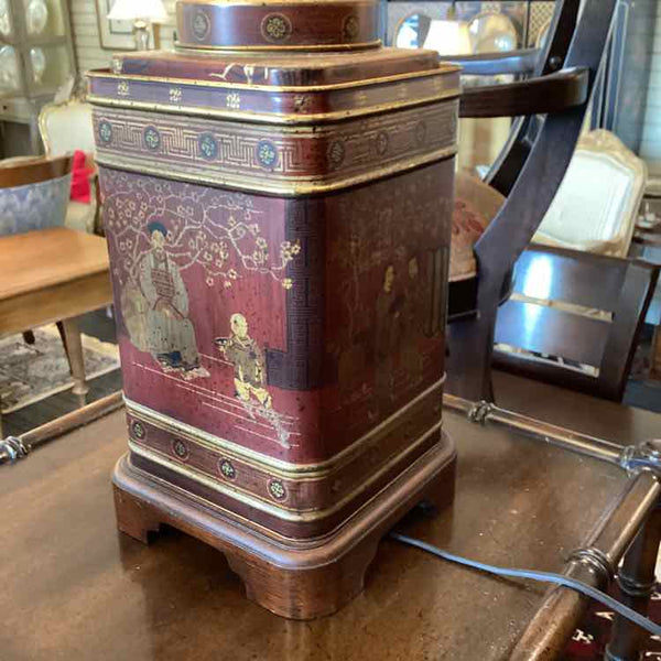 Red And Gold Chinoiserie Lamp