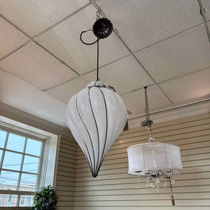 Frosted Murano Glass  Tear Drop Hanging Fixture
