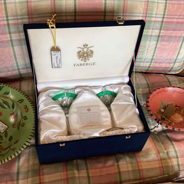 Pair Faberge"Grand Duke"  Martini Glasses in Box