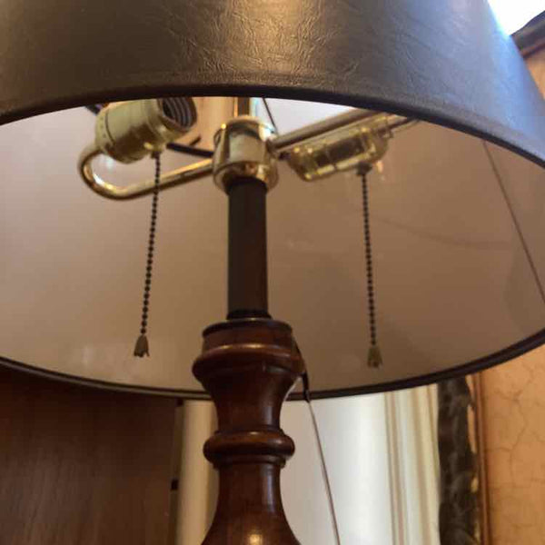 Wooden Lamp/Black Shade