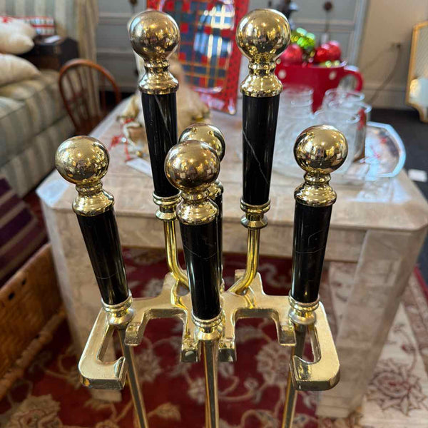5 Pc. Brass Fireplace Tools