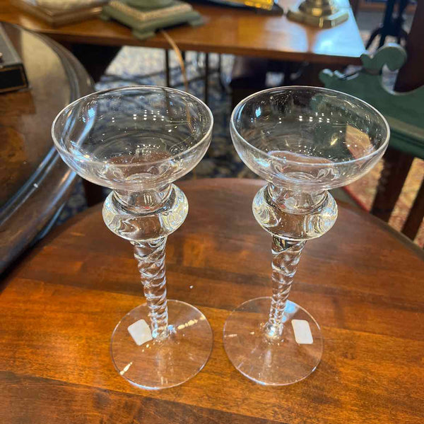 Pr Leaded Crystal Candlesticks