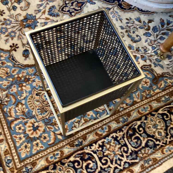 Black And Silver Metal Cane Planter