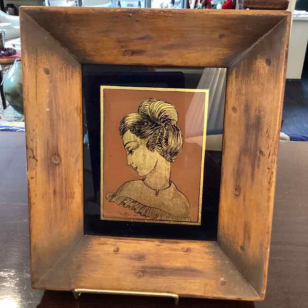 Reverse Painted Glass Portrait