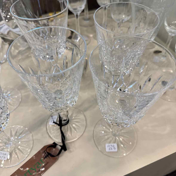 Six Waterford Lismore Water Goblets