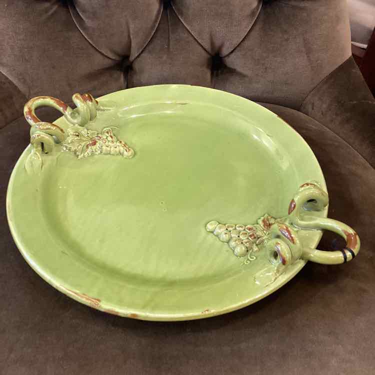 Ceramic Grape Green Serving Tray (Arte Italica)