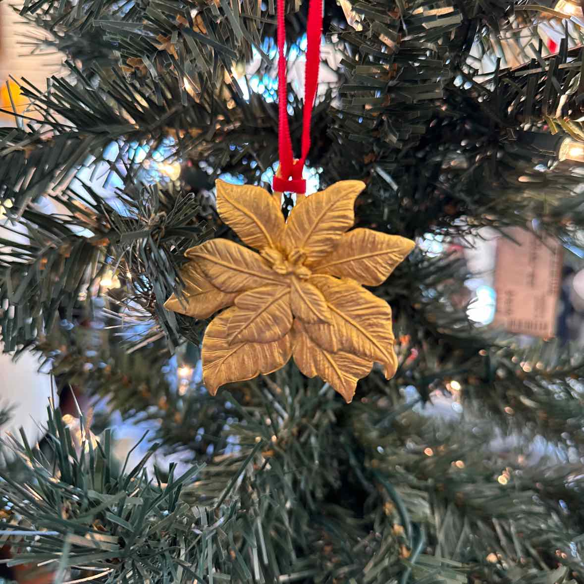 Gold Plated Poinsettia Ornament