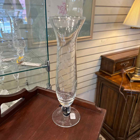 Etched Glass Bud Vase