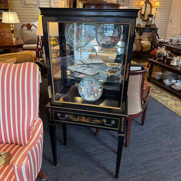 Black Victorian Glass Curo on Legs