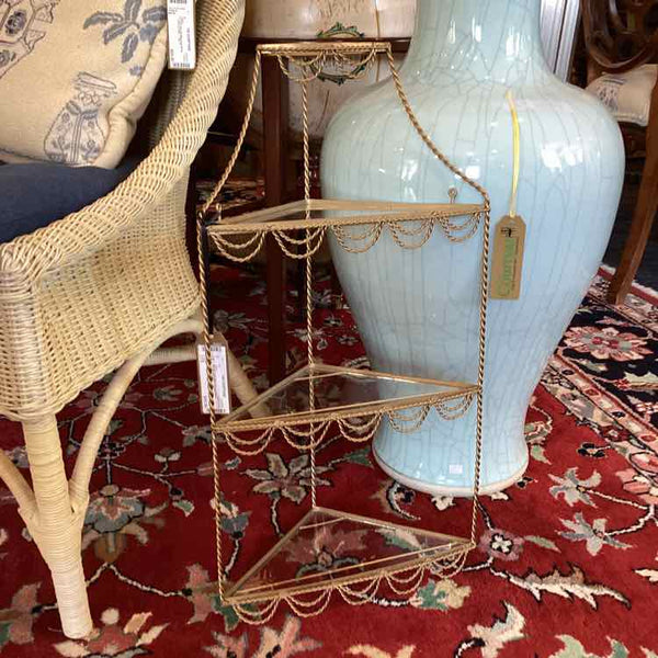 Gold Wire Corner Shelf