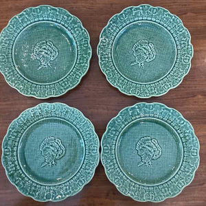 Bordallo Pinneiro Green Salad Plates w Turkey Detail