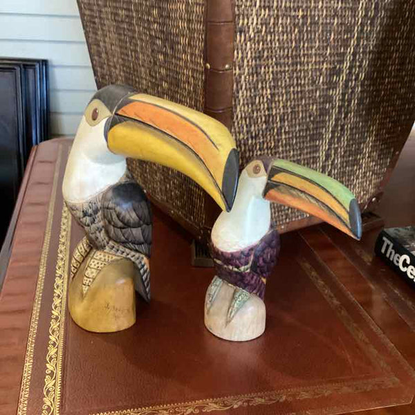 Pair of Hand Carved Toucans