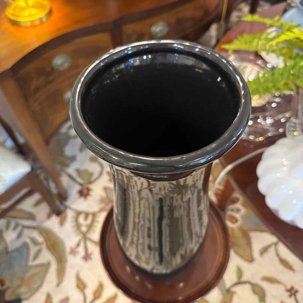 Tall Slim Black Vase