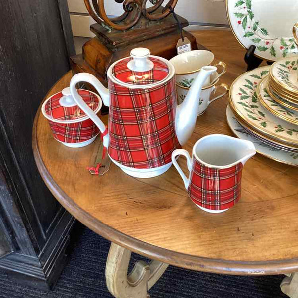 Pacific Rim Tartan Plaid Coffee Set